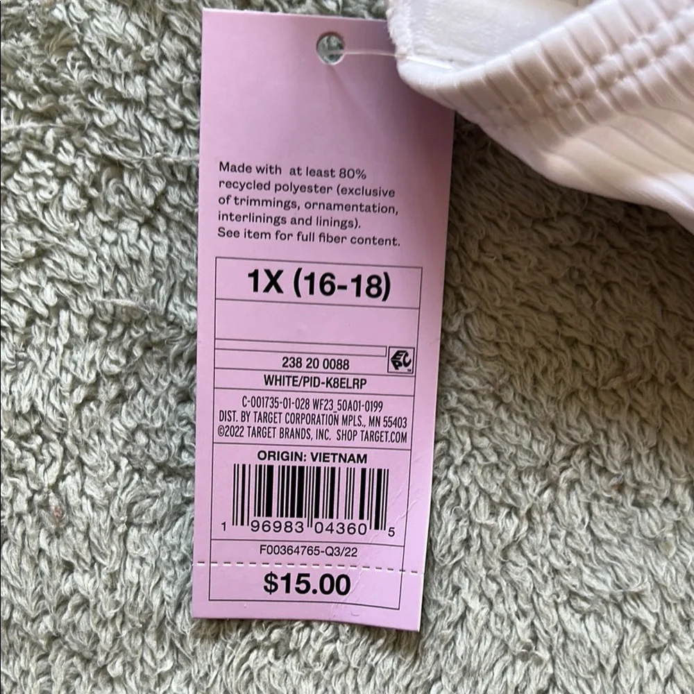 Women’s Ribbed Scoop Neck Swim Top - Light Pink